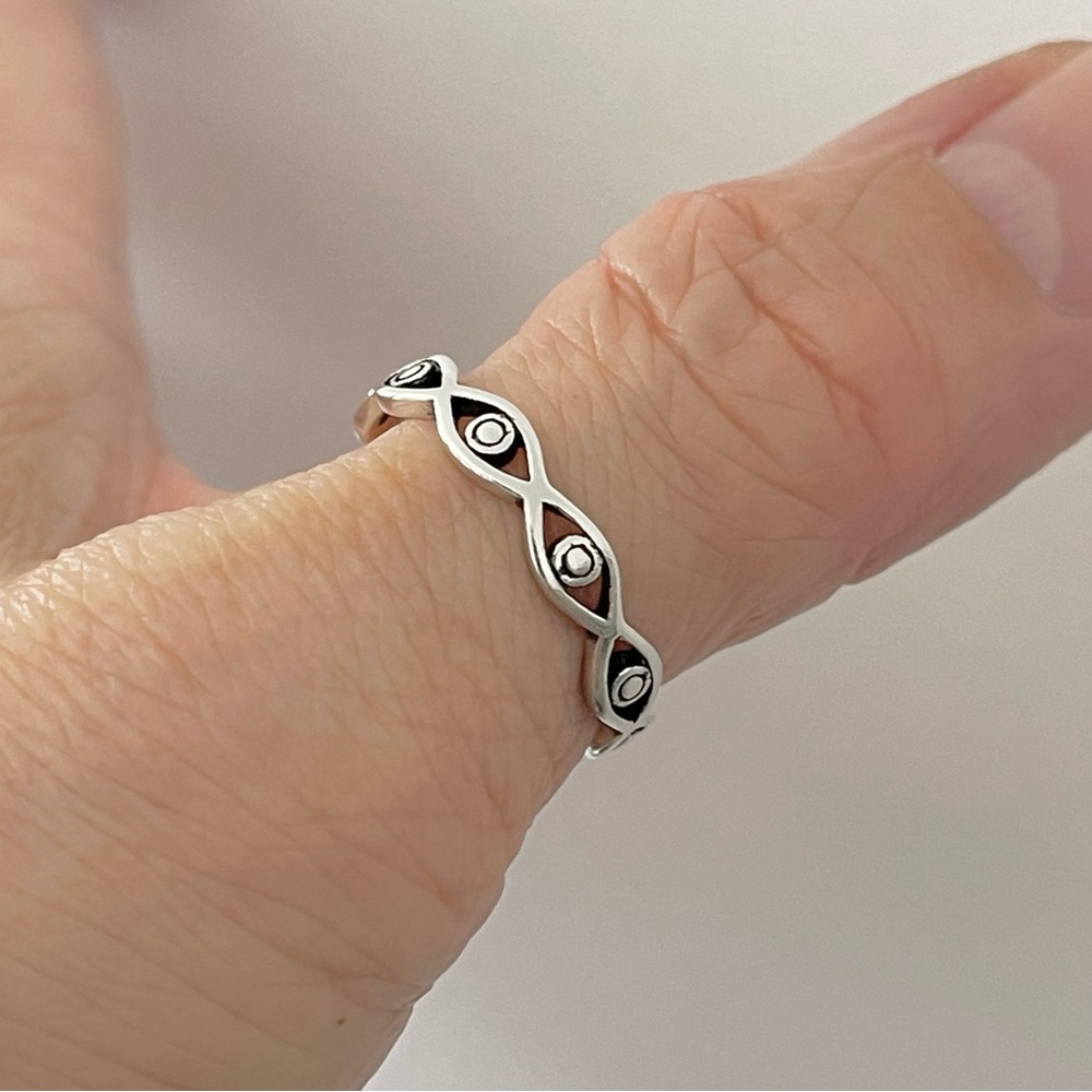 Sterling Silver Eternity All Seeing Eye Ring, Evil Eye Ring, Protection Rings
